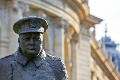 close up shot of Winston Churchill monument of paris
