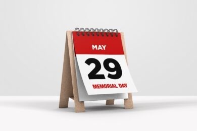 Memoral Day calendar page