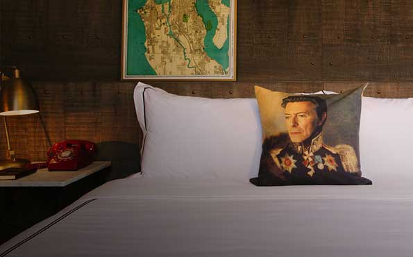 Kimpton Hotel Opening Featuring Famous Personality Pillows