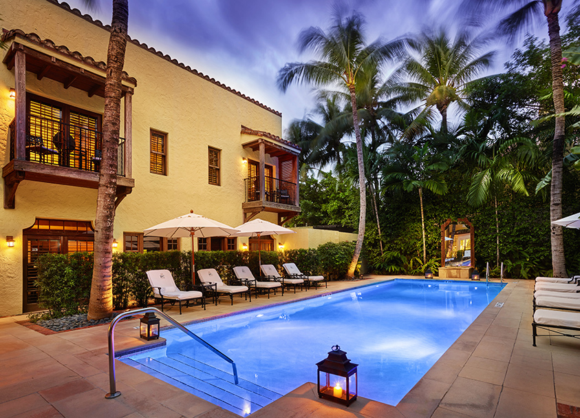 The pool is completely surrounded for total privacy. 