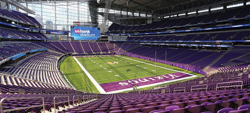 US bank stadium in minneapolis prepares to host super bowl LII