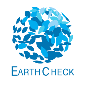 The logo for Earth Check, a green certification group for hotels