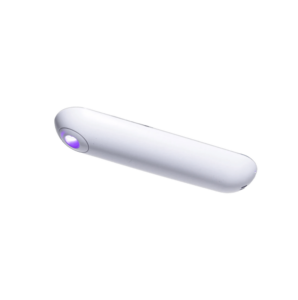A small white oblong light that produces sanitizing UV-C light