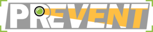 The Prevent logo, the word "prevent" with a green search light in the R