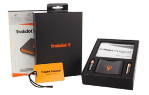 The black and orange Trakdot GPS kit
