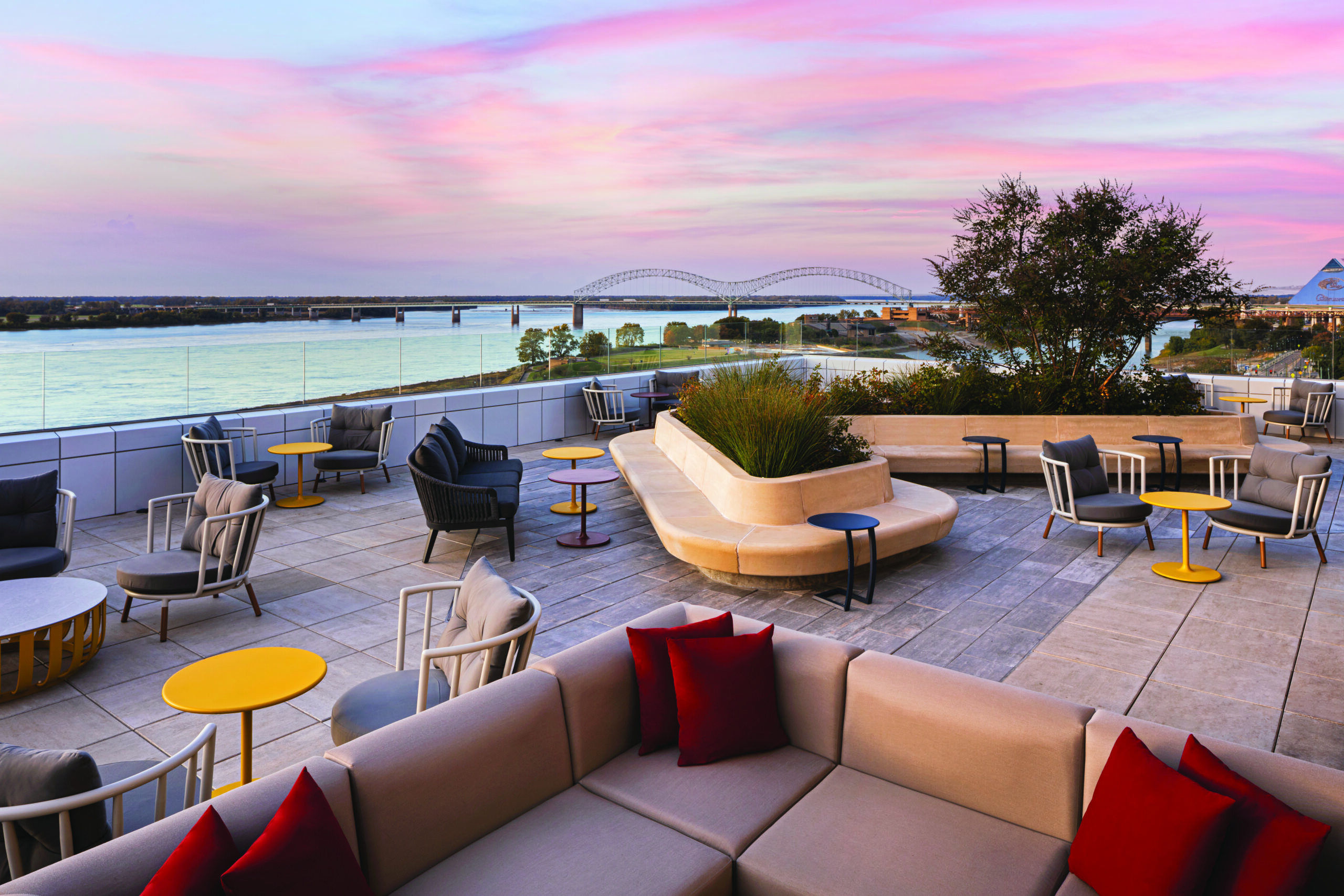 Rooftop lounge at Hyatt Centric Beale Street Memphis in tennessee