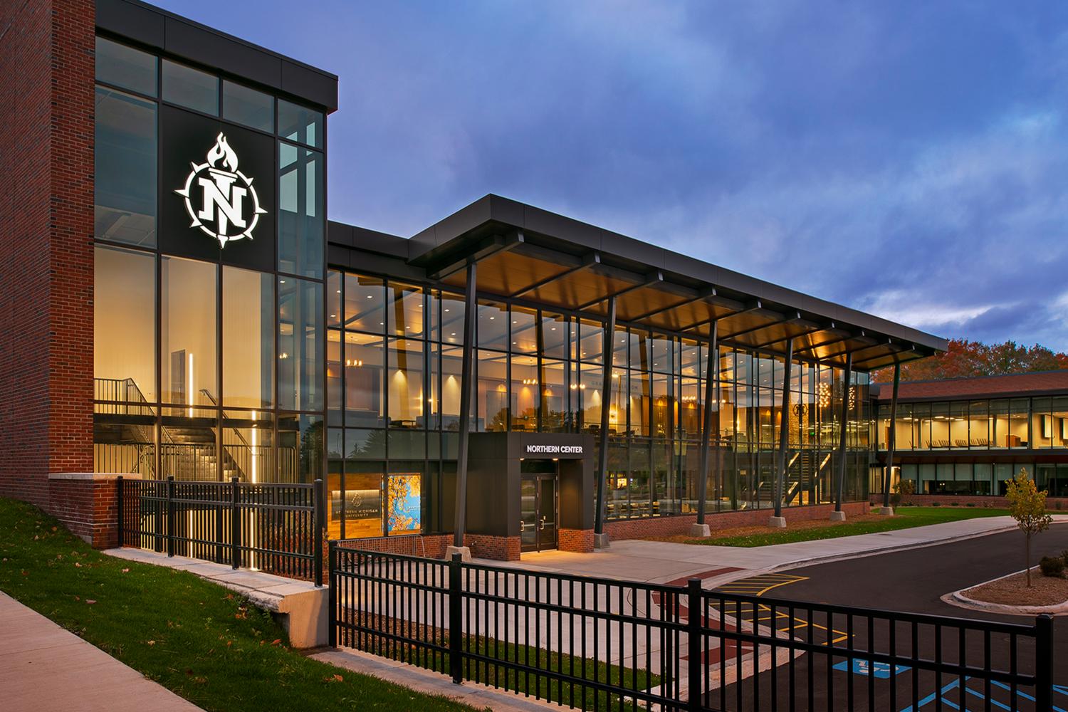 Northern Center & Event Services, a part of Northern Michigan University. It's a convention center with floor-to-ceiling windows.