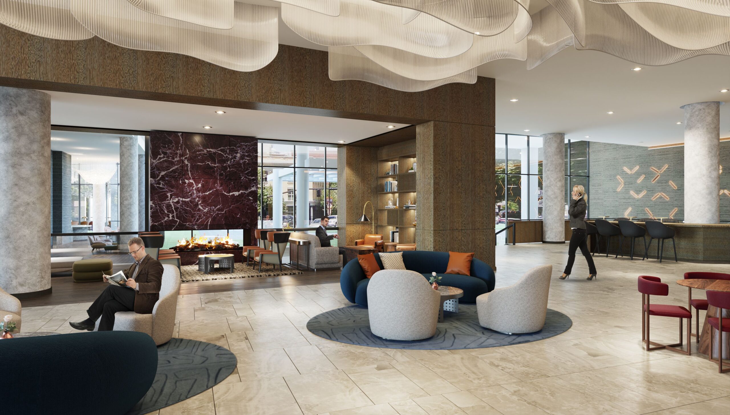 A render of the lobby of Hyatt Regency Salt Lake City