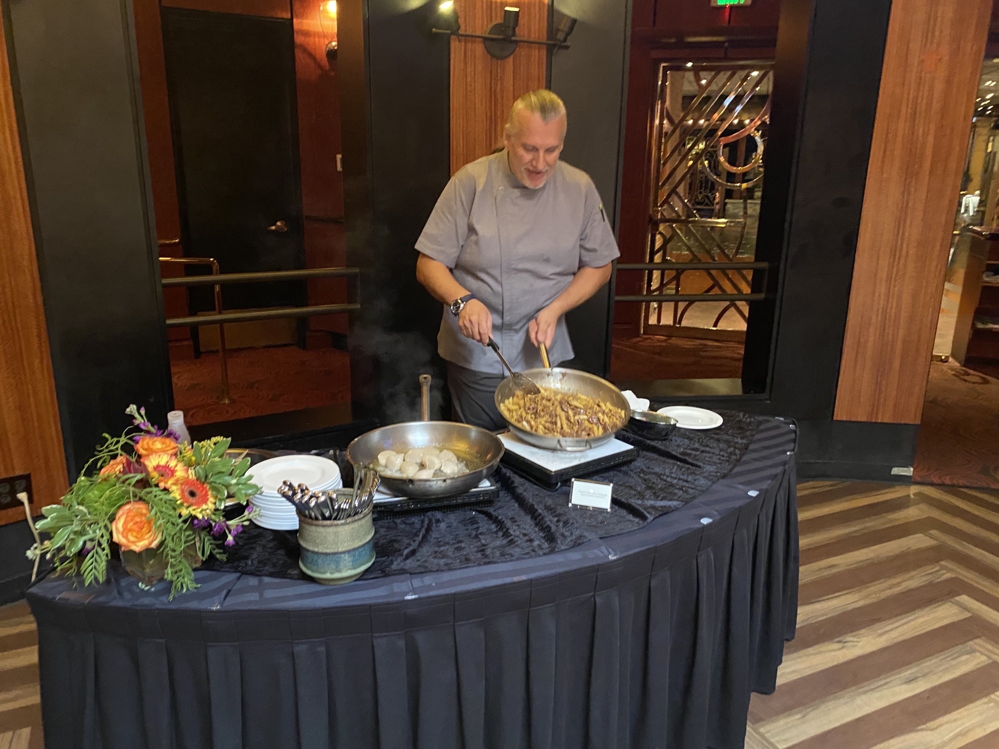 Image of Executive Chef Ivano Centemeri preparing food. 