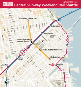 Central Subway connects Moscone Convention Center to Chinatown in San Francisco