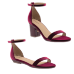 two maroon convertible heel-to-flat shoes