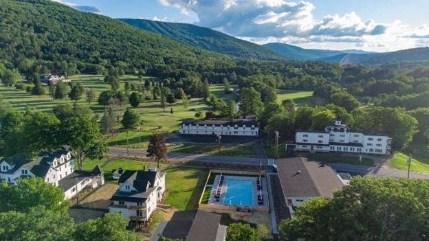 high shot of wylder windham in northern catskills in new york