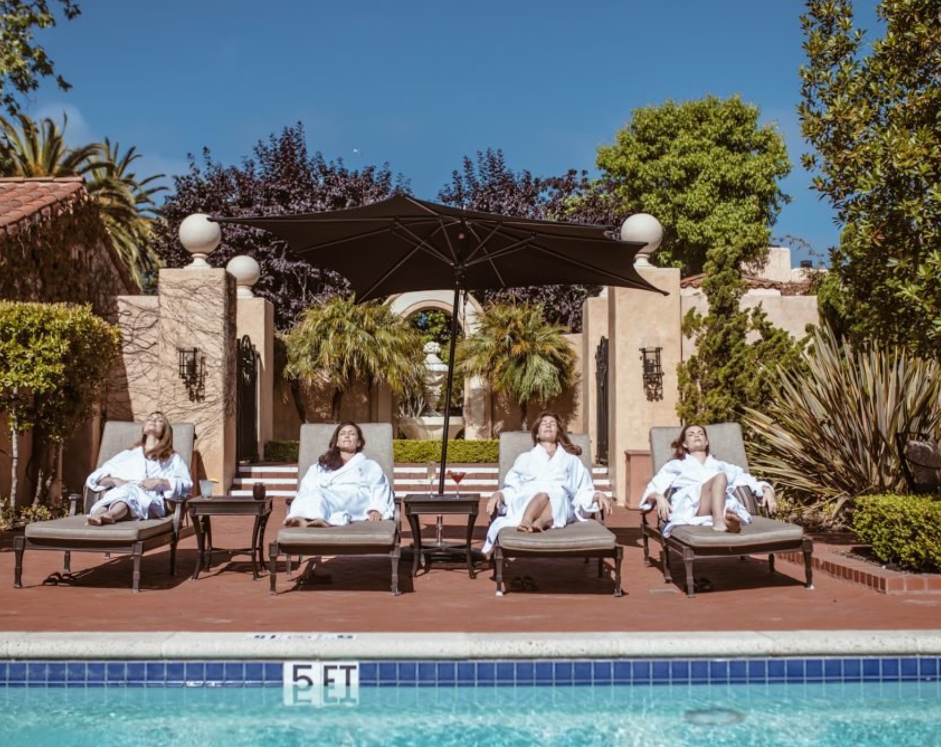 four people relaxing at The Spa at Pebble Beach