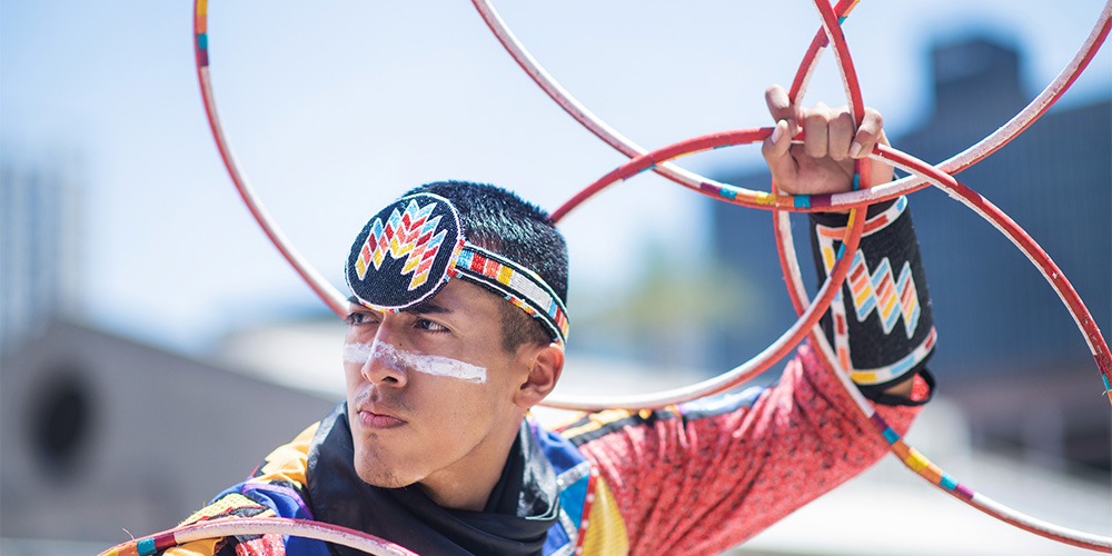 Hoop dancer in downtown Phoenix