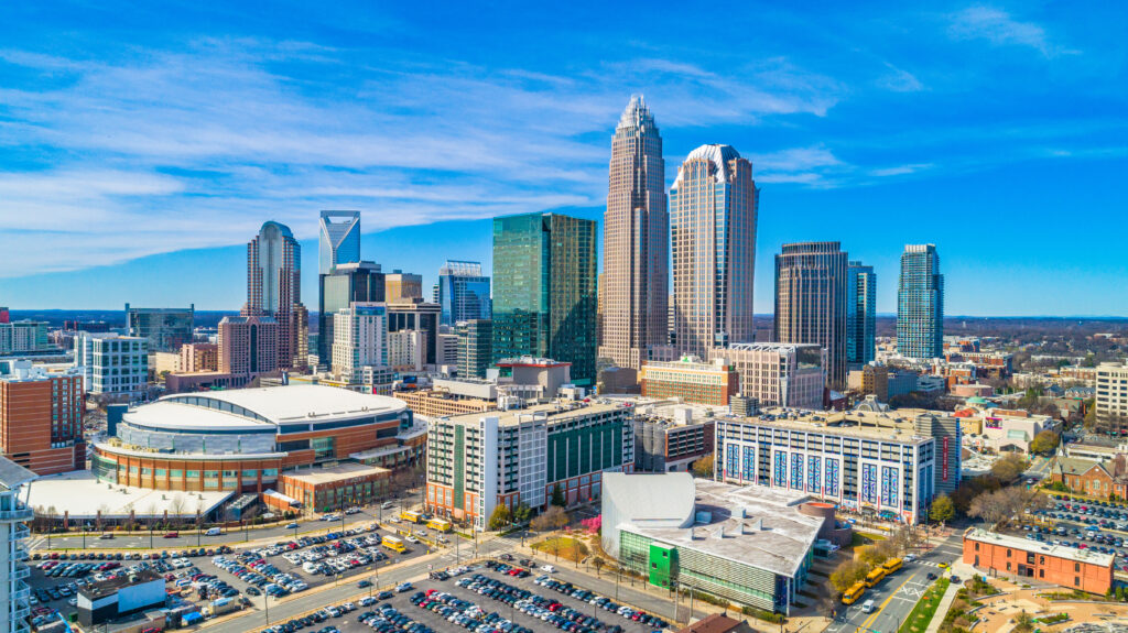 Downtown aerial image of Charlotte, North Carolina