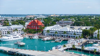 Cruise ship pier and adjacent marina in Key West, Florida