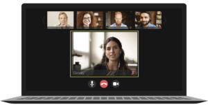 five people on zoom call