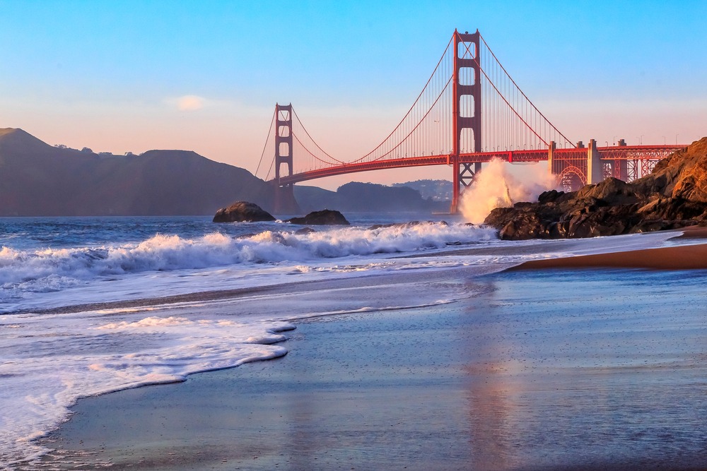view of Golden Gate Bridge view from Baker Beach