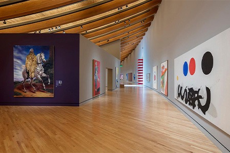 space in Crystal Bridges Museum of American Art with various kinds of art