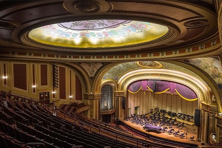 view from top floor at veteran memoriam auditorium