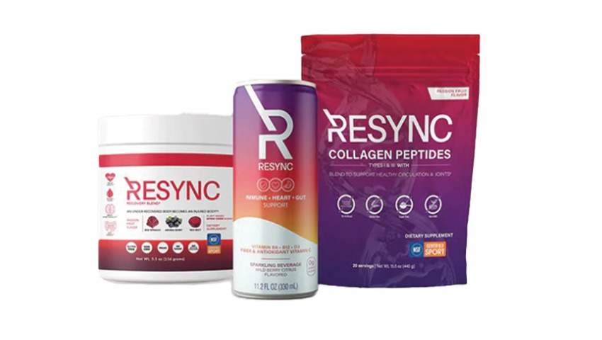 three resync products, in a can, in a pouch and in a small tub