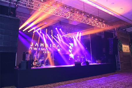 stage with strobe lights at montego bay convention centre