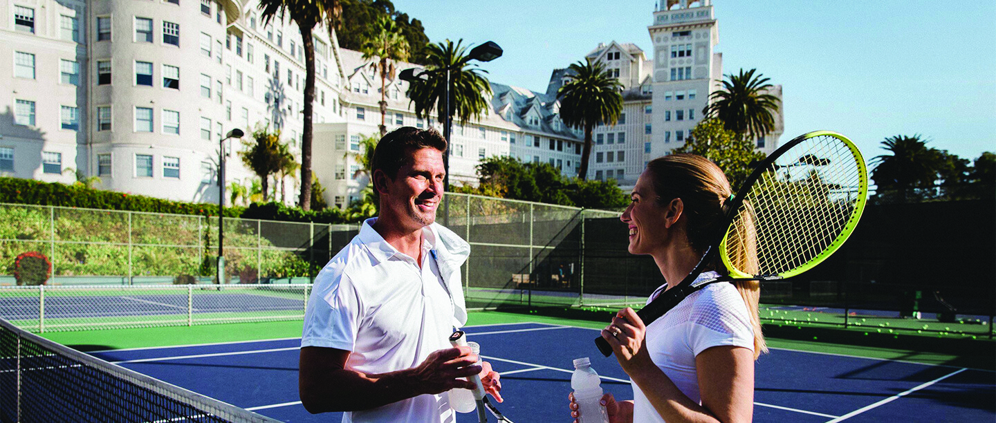 two tennis players talking at Claremont Club & Spa, Berkeley CA