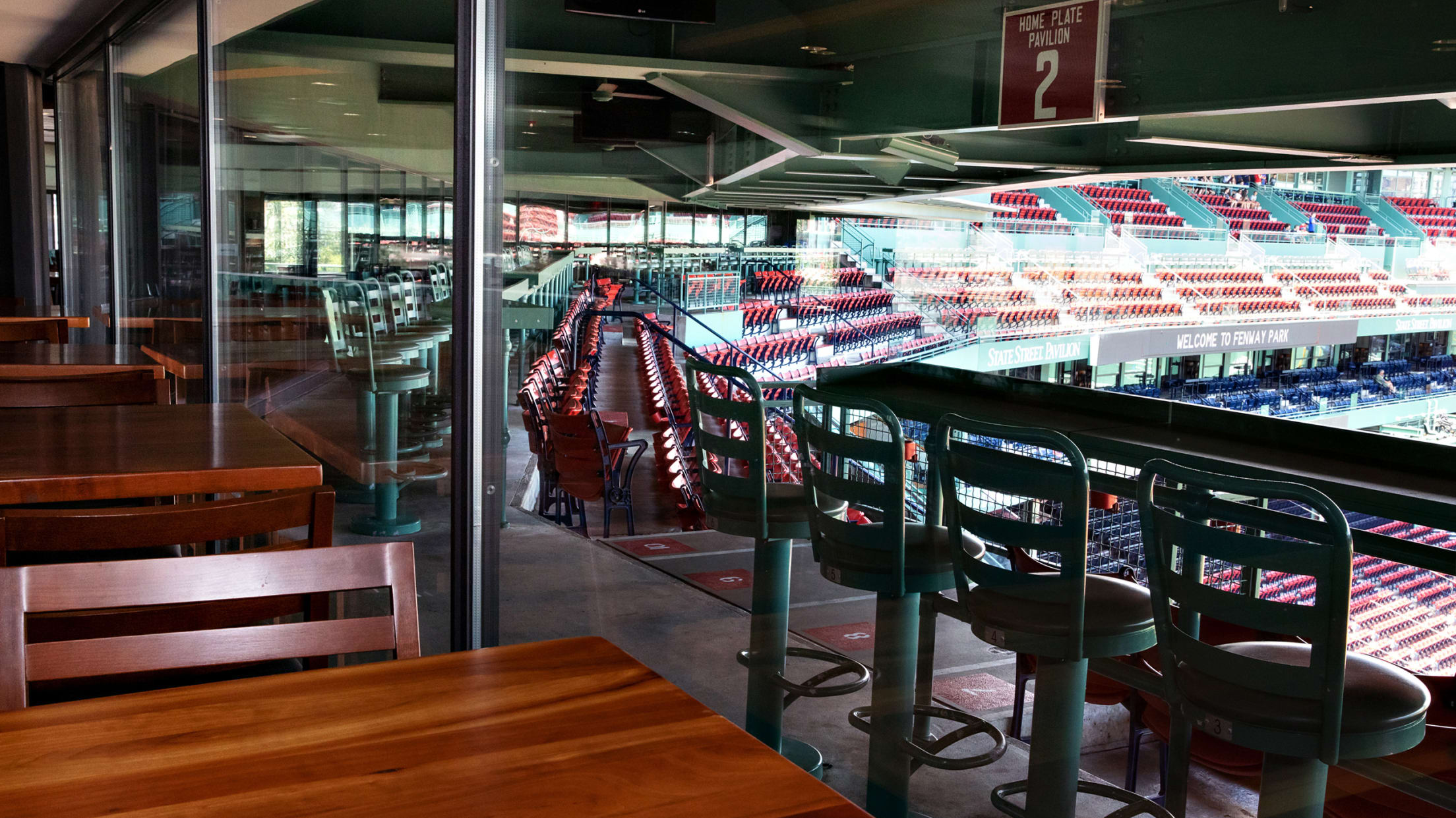 inside of seating area at fenway park in boston