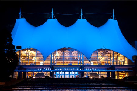 front of entrance at hampton roads convention center