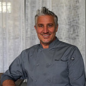 Marc Boussarie wearing dark grey chef jacket