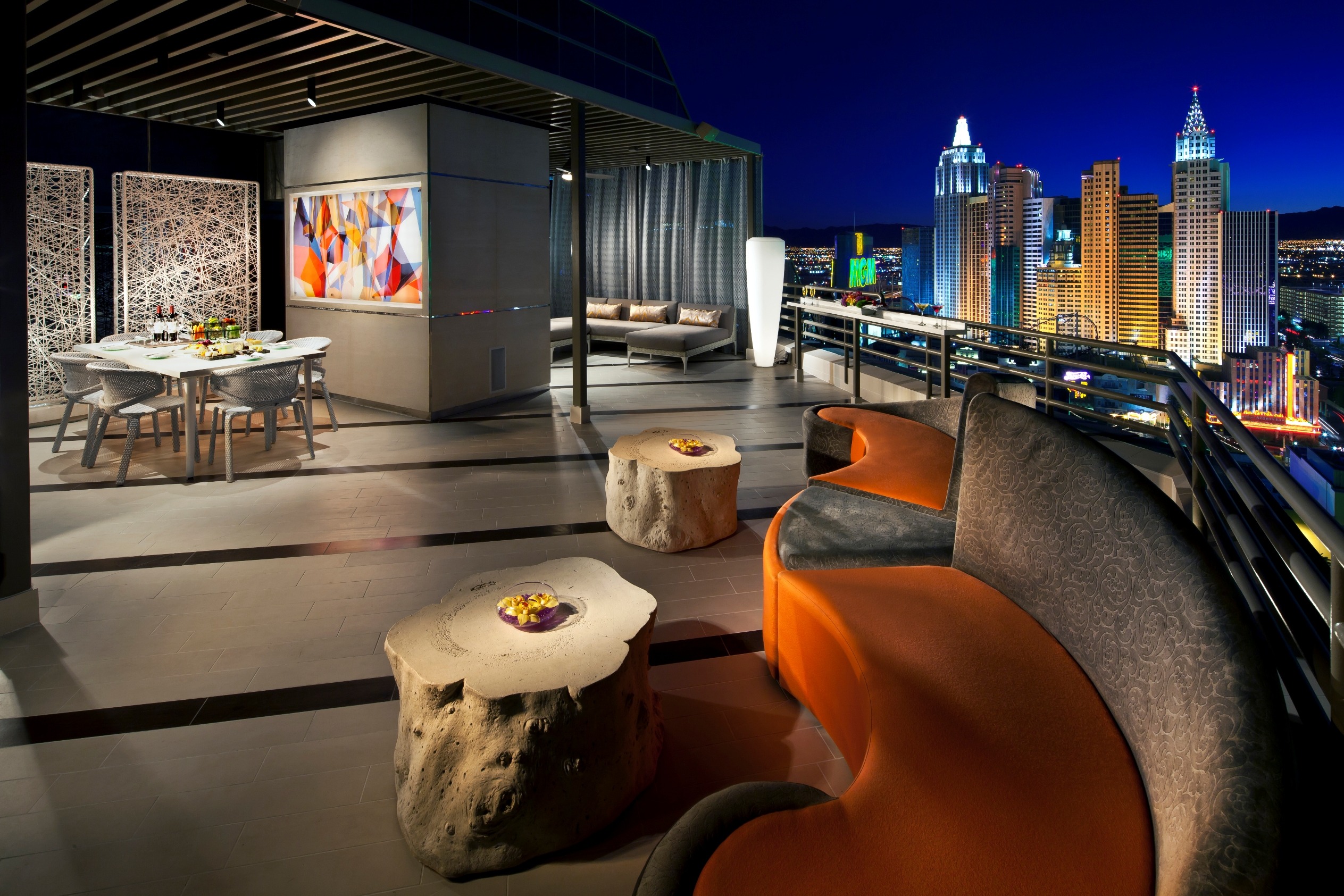 skyline terrace suite at mgm grand with view of the strip in las vegas