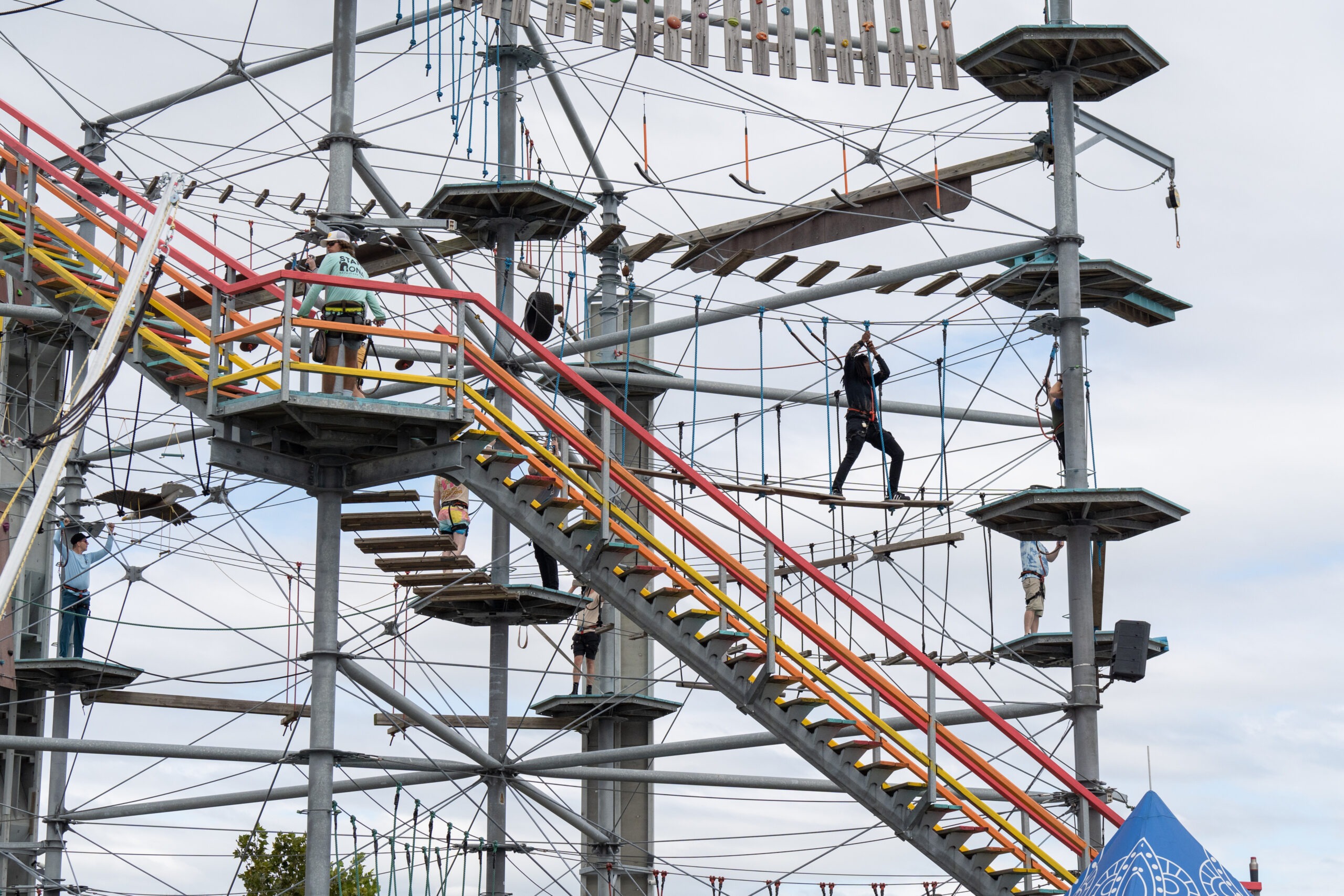 prs summit team on ropes at lake nona's adventure park