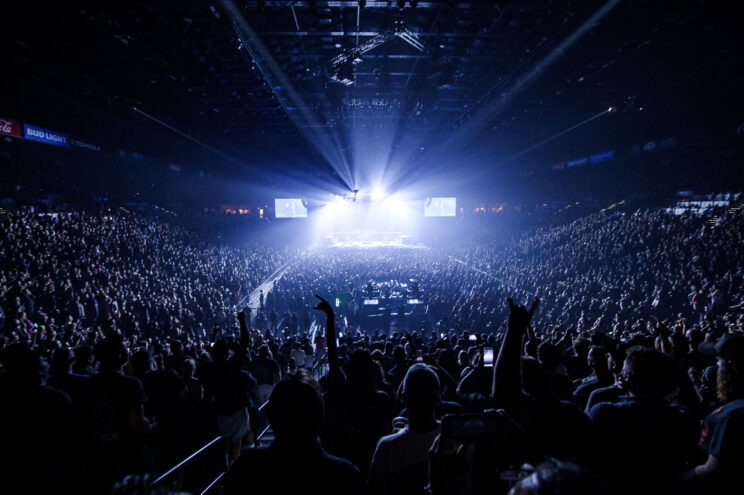 view from rear of full room at mgm grand garden arena
