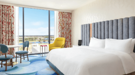 Guest room at Lake Nona Wave Hotel in Orlando