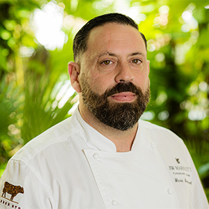 man wearing white chef shirt