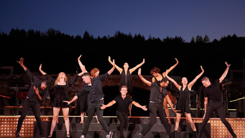 Transcendence Theatre gala finale with dancers showing jazz hands