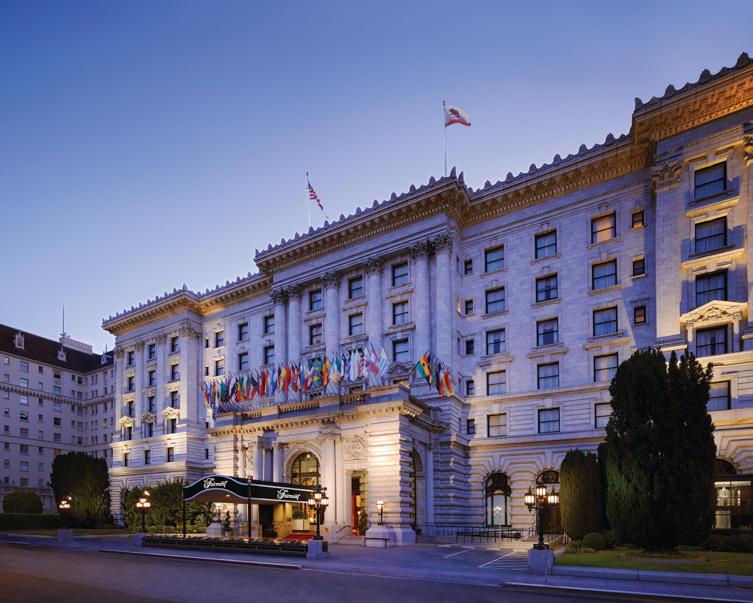 facade of white hotel