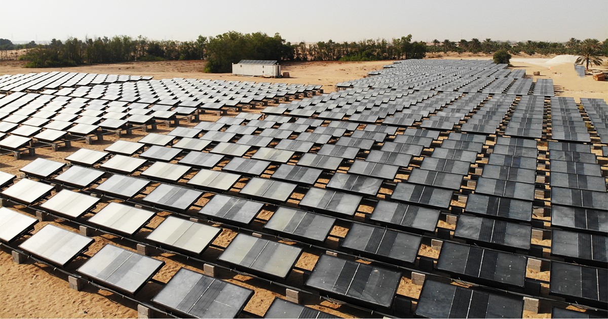 land covered with solar panels