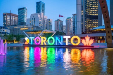 colorful sign that reads "toronto"