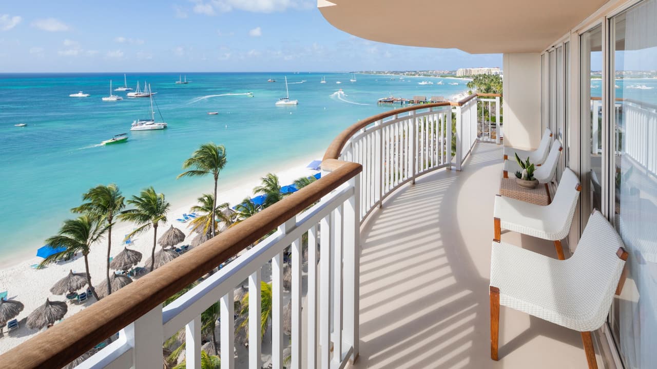 balcony with ocean in background