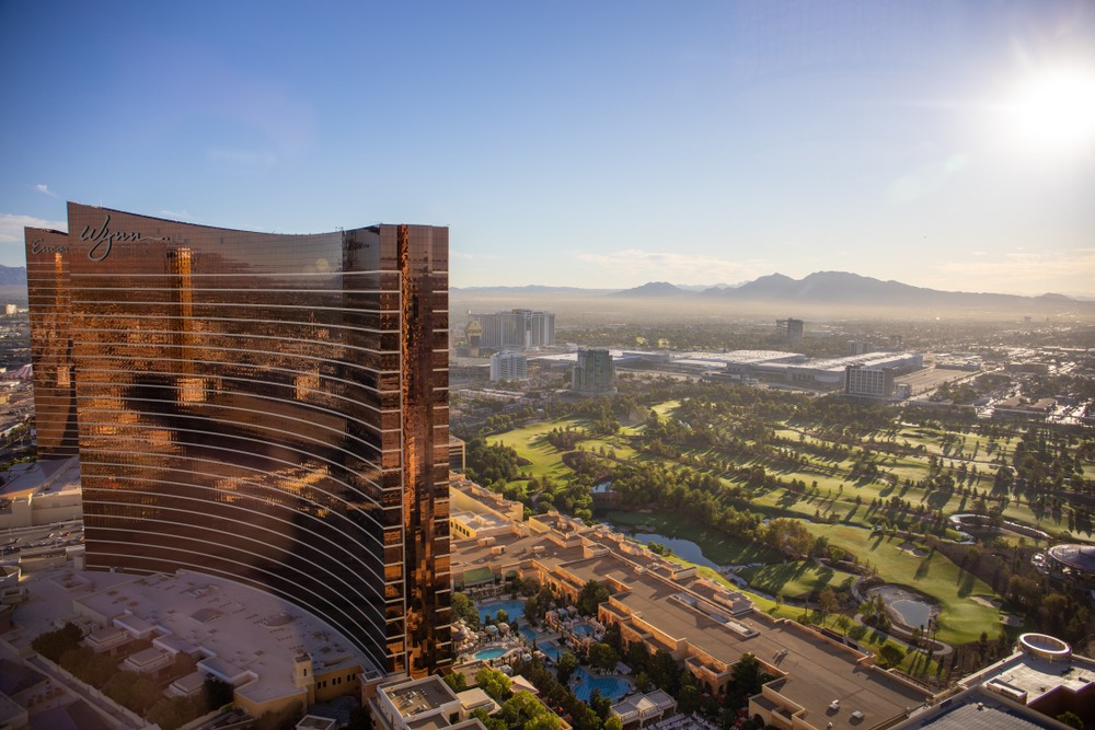 aerial view of wynn and encore las vegas