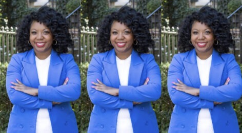 Three headshots of Constance Samuels, CMP side by side