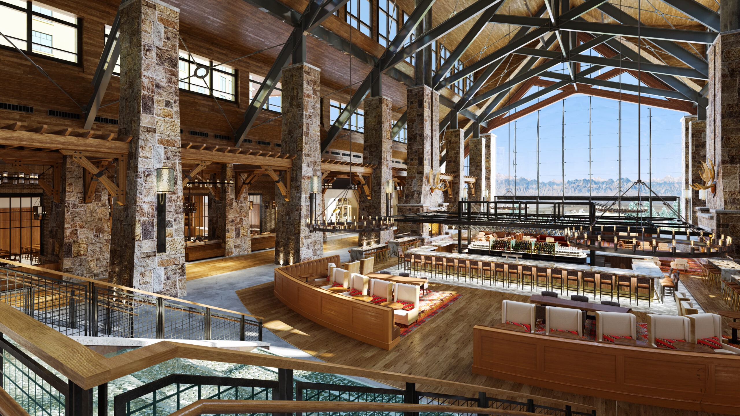 A rendering of the new and renovated Grand Lodge at Gaylord Rockies