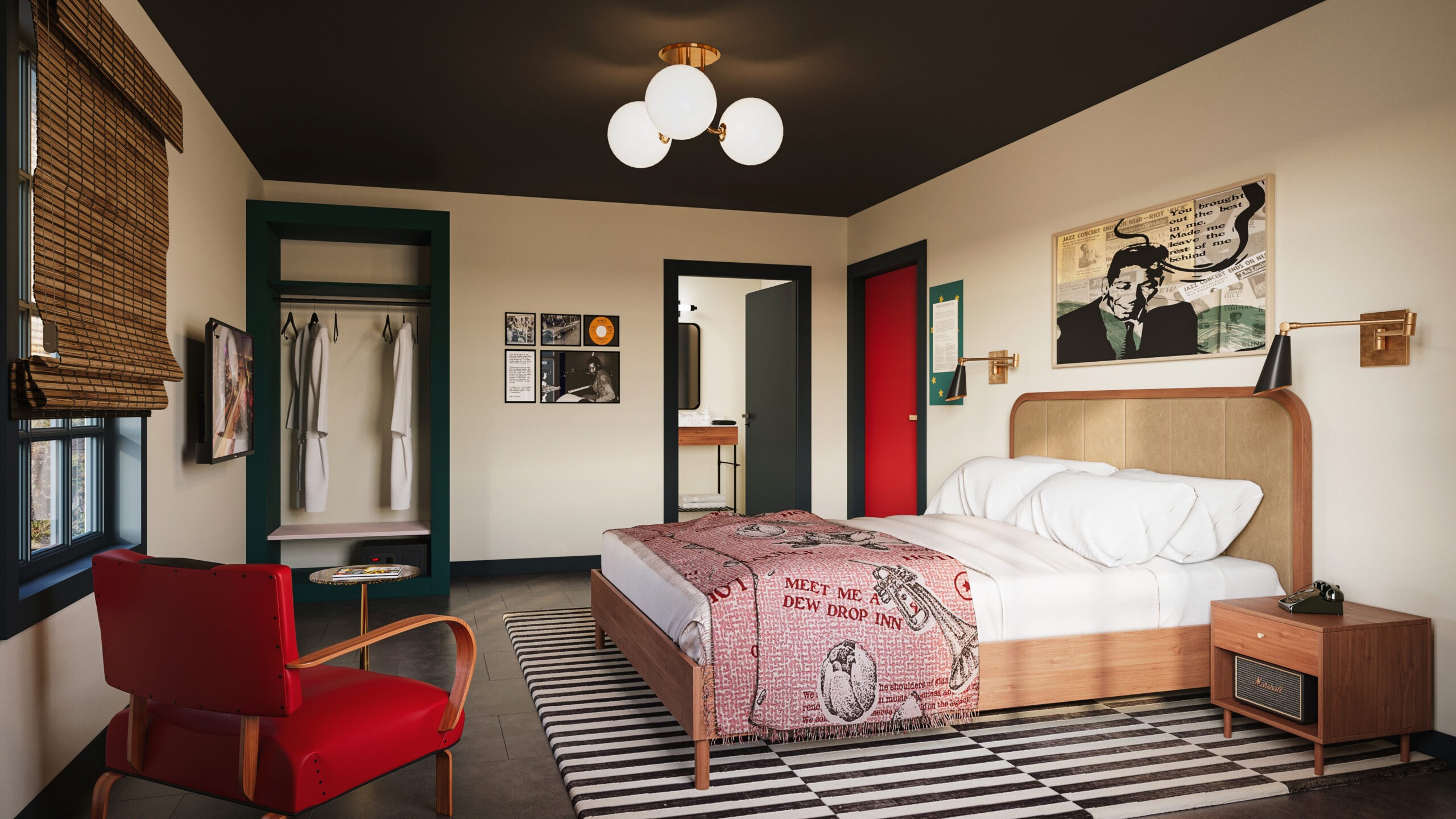 New and Renovated Allen Toussaint Room at Dew Drop Inn Hotel and Lounge