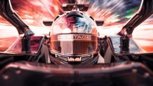 Formula 1 car and helmet artisitc