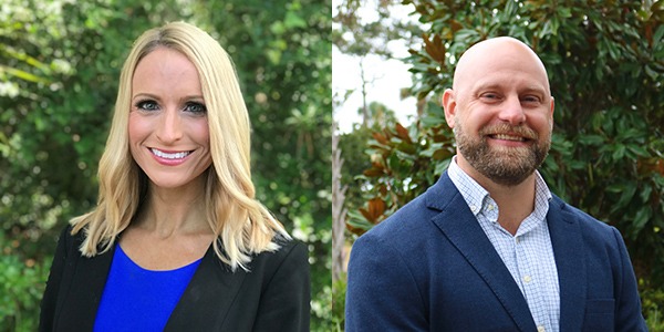 Side by side headshots of Jennifer Barker and John Janiak