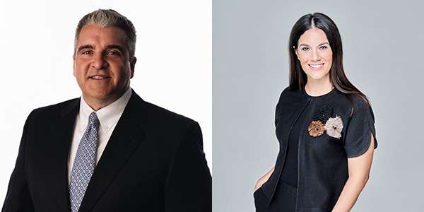 Headshots of John Helderman, left, chief financial operator, and Stacie Michaels, right, chief administrative officer at Fontainebleau Las Vegas
