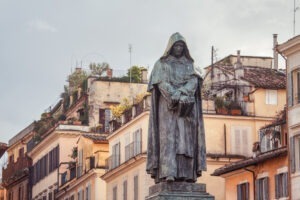the statue of Giordano Bruno in the Campo di Fiori in Rome