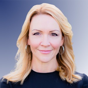 woman in black shirt smiling