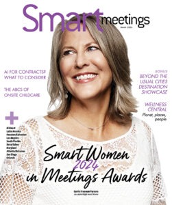 Freeman Chair Carrie Freeman Parsons, winner of the Marin Bright Award on the cover of Smart Meetings March Magazine